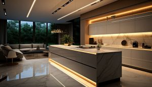 Modern kitchen with led lighting